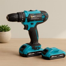 sbodurhome 24V Şarjlı Matkap Seti 5.0AH 2 Batarya Çantalı 1250 Rpm