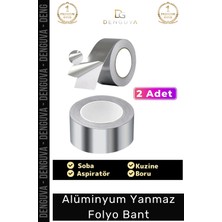 Denguva Suya Sıcaklığa Dayanıklı Tamir Soba Boru Yama Alüminyum Yanmaz Folyo Bant 45MM - 5mt - 2 Adet