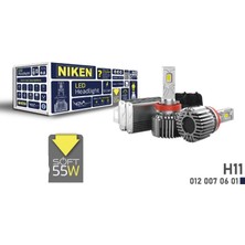 LED Xenon Ampul 2'li H11 Nova Soft Serisi 12V/24V 55W 9000 Lümen 6500K PGJ19-2 IP67 Niken 0120070601
