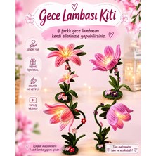 hyc heryerçiçeklenir Çan Çiçeği Gece Lambası Kit Seti,renk Pastel Pembe, Tel Şönilden Tüylü Şönil Seti