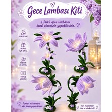 hyc heryerçiçeklenir Çan Çiçeği Gece Lambası Kit Seti,renk Açık Mor, Tel Şönilden Tüylü Şönil Seti