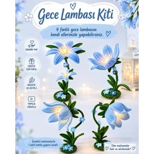 hyc heryerçiçeklenir Çan Çiçeği Gece Lambası Kit Seti,renk Açık Mavi, Tel Şönilden Tüylü Şönil Seti