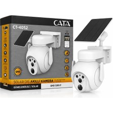 Cata Solar Dış Mekan Akıllı Güvenlik Kamerası Şarjlı Solar Ip Kamera CT-4052