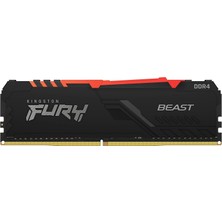 Kingston Fury Beast RGB 16 GB 3200 MHz DDR4 CL16 Ram Yüksek Performanslı Oyun İçin KF432C16BB1A/16