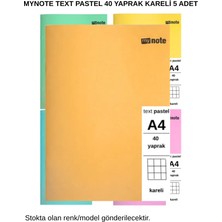Mynote Text Pastel Defter A4 40 Yaprak Kareli 5 Adet