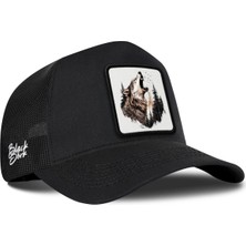 BlackBörk Kurt Logolu Siyah Trucker Şapka
