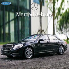 Welly 1:24 Ölçekli Metal Mercedes-Benz S-Class Siyah Araba Gerçekçi Detaylarla