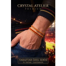 Crystal Atelier Sarı Kırmızı Taraftar Bileklik 2’li Makrome Ayarlanabilir Unisex Set