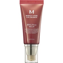TeknoKapsül Mıssha Mükemmel Kapatıcılık Sunan Çok Fonksiyonlu M Perfect Cover Bb Cream Ex SPF42 Pa+++ No.24 (20ML)
