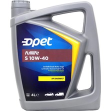 Opet Fulllife S 10W-40 4 Litre Motor Yağı (Üretim Yılı: 2022) API SN/CF Viskozite 10W-40 ACEA A3/B4 Performans