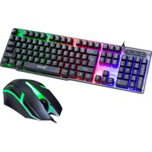 Lennox T302 Kablolu Klavye Mouse Set RGB Aydınlatma Özelliği ile