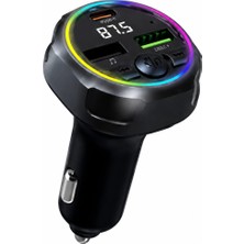 Rio Battery Rio Tech Araç Fm Vericisi Bluetooth 5.0 Type-C Qc3.0 Hızlı Şarj 48W Çift USB