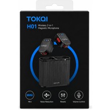 Rio Battery Manyetik Kablosuz Mini Mikrofon 2'si 1 Arada Ses Kontrol ve Gürültü Azaltma