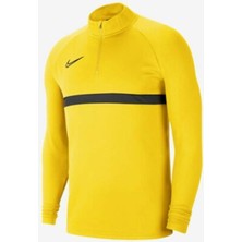 Nike Nk Df ACD21 Dril Top CW6110-719 Erkek Sweatshirt Sarı Düz Desenli Rahat Kesim