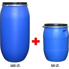 GLC PAINTS Akdeniz Mavi Plastik Varil Seti 1 Adet 165 Lt. ve 50 Lt. Sızdırmaz Özelliklerle Dayanıklı