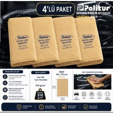 Polikur 3219 Mikrofiber Güderi (Hardal) Süper Lüx Oto Kurulama ve Cam Bezi 50*70CM (4 Adet)