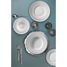 Rani Mobilya Rani Home Yemek Takımı (24 Parça) Kütahya Porselen Beyaz HE-6881