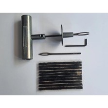 Bsr Dubleks Lastik Tamir Seti: 1 Metal Zamak Fitil Atma Aleti, 10 Adet 3X100MM Kısa Fitil ve Yedek Uç (10 Yama Yapar)