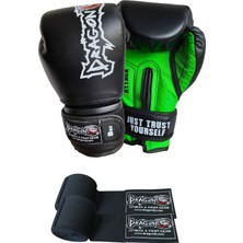 Dragon Attack 8 oz Boks Eldiveni ve Bandaj 2'li Set Kick Boks Muay Thai İçin Esnek Malzeme