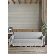Lux Touch 180 x 300 cm Gri Kollarını Örten Koltuk Örtüsü %100 Pamuk Materyal ile Şık Tasarım