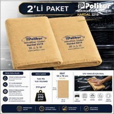 Polikur 3219 Mikrofiber Güderi (Hardal) Süper Lüx Oto Kurulama ve Cam Bezi 50*70CM (2 Adet)