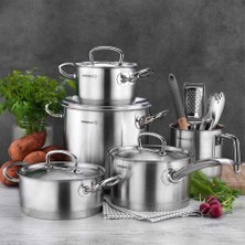 Korkmaz Proline Gri Çelik Paella Satin Tava 16x4 cm Çift Saplı Tava