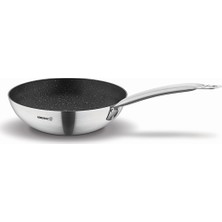 Korkmaz Proline Gastro  Düz Tava 28x5.3 cm Alüminyum Yapışmaz Taban Gri Renk 1 Adet