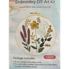 Elegantshop Elegant Kanaviçe Baskılı Etamin Kiti (Iplik, Iğne, Kumaş) 15*15 cm CZ0008