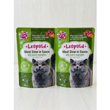 LEOPOLD Dana Etli ve Sebzeli Yetişkin Yaş Kedi Maması Pouch 100 G - 2 Adet