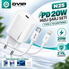 Dvıp N25 PD20W Quick Charger Type-C To Lightning Kablolu Şarj Set