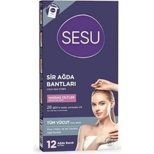 Sesu 12'li Hassas Vücut Ağda Bandı Kolay Açılabilir Formül ile Anında Pürüzsüzlük