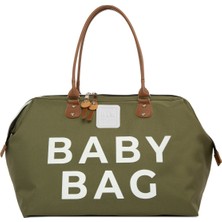 Bagmori Haki Baby Bag Baskılı Bebek Bakım Çantası