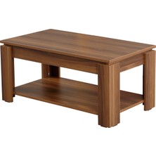 Pasific Home Shelf Ceviz Renkli Orta Sehpa, Modern Tasarım, Dikdörtgen, 104x56x47 cm