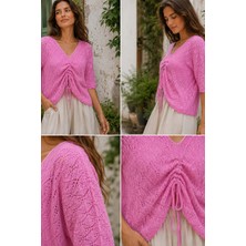Gülseli Ön Büzgülü Triko Bluz P-00022288