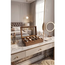Woodini Premium Taba 10'lu Ahşap Saat Kutusu - Yeni Nesil Yastıklı