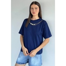 Gülseli Kadın Bisiklet Yaka Kolye Aksesuarlı Bluz P-00022254