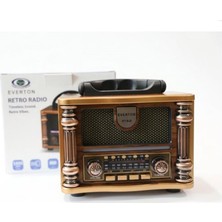 Nusrat Bilişim Everton RT-628  Retro Vibes Bluetooth Fm-Usb-Tf-Aux Şarjlı Nostaljik Radyo LED