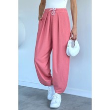 Gülseli Bel Lastikli Şalvar Pantolon P-00022206