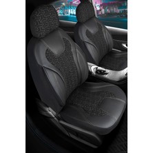 Şahinler Oto Aksesuar Renault Megane 3 Hatchback 2012-2016 Deri Detaylı Oto Koltuk Kılıfı Siena Serisi Siyah Beyaz