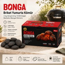Bonga Briket Yumurta Kömür - 4 kg Sıkıştırılmış %100 Doğal Barbekü Mangal Kömürü