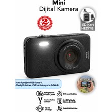 Mimtec Mini Dijital Fotoğraf Makinası - 2.8" Hd Ekran 12 Farklı Dil Seçenekli Dijital Video Kamera Siyah