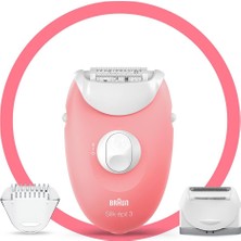 Braun Silk-Épil 3 3277 Smartlight, 2 Hız Ayarı, Kablolu Epilatör / Pembe