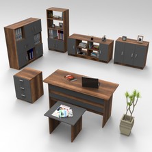 L'occi Concept Diego Antrasit Ofis Büro Masa Takımı 140 cm Ahşap Malzeme ile Modern Tasarım