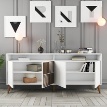Variant Mobilya Milan Konsol Modern Tasarım Beyaz Renk 180 cm Derinlik 35 cm Dayanıklı Materyal