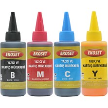 Ekoset L300 L310 Uyumlu 4 Renk Muadil Mürekkep 4x100ml