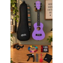 Midex UKX-233PRP Mor Concert Ukulele (Askı Çanta Pena)