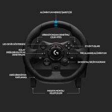 Logitech G G923 Se Trueforce Ps/pc ile Uyumlu Yarış Direksiyonu Pedal ve Vites Seti, Siyah