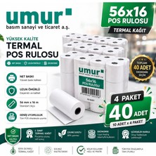 Umur 56X16 Termal Rulo 16 Metre  40 Adetlik Rulo (4 Paket)