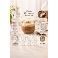 Porsima 2088 6lı Borosilikat Isıya Ateşe Dayanıklı Cam Kulplu Çay Bardağı Kahve Bardak Kupa Şeffaf 400 ml