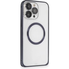 Verto Joko Apple iPhone 15 Pro Max Kılıf Metal Bumper Magneticsafe Kapak - Lacivert
